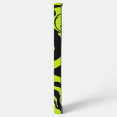 ライムグリーンと黒レトロ大理石旋回 SAMSUNG GALAXYケース (左側面)