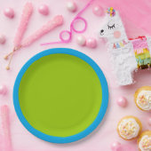 ライムグリーンのアクセント色の準備完了カスタマイズ ペーパープレート (パーティー)