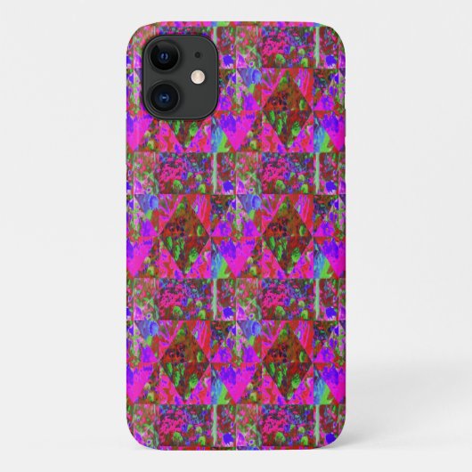 ライムグリーンのアジサイの庭のキルトペインティング Case-Mate iPhoneケース (裏面)