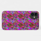 ライムグリーンのアジサイの庭のキルトペインティング Case-Mate iPhoneケース (裏面(横))