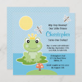 ライムグリーンのカエルの王子Birthday Invitations 招待状 (正面/裏面)