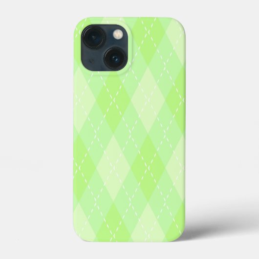 ライムグリーンのダイヤアーガイルモンド模様の色合い Case-Mate iPhoneケース (裏面)