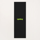 ライムグリーンのチェッカーボードハートパターン ヨガマット (裏面)