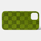 ライムグリーンのチェッカーボードハートパターン Case-Mate iPhoneケース (裏面 (横))