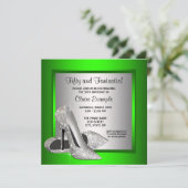 ライムグリーンのハイヒール 女性の誕生日パーティー 招待状 (スタンド正面)