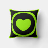 ライムグリーンのハートの枕 クッション (裏面)