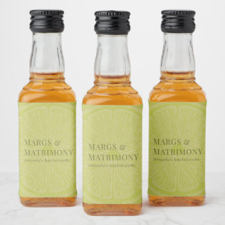 ライムグリーンのバチェラー・パーティー・グッズ Margs & Matrimony リキュールボトルラベル