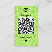ライムグリーンのパティシエInstagram QR名刺 名刺 (裏面)