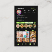 ライムグリーンのパティシエInstagram QR名刺 名刺 (正面)