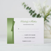 ライムグリーンのフェイクリボンと蝶結び RSVP (スタンド正面)