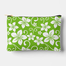 ライムグリーンのブルーハワイ柄 アクセサリーポーチ
