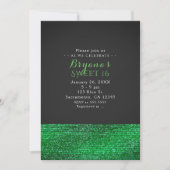 ライムグリーンのモダングラム シーケンスパーティー招待状 招待状 (正面)