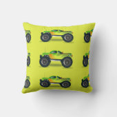 ライムグリーンのモンスタートラック クッション (裏面)