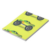 ライムグリーンのモンスタートラック ノートパッド (回転)