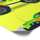 ライムグリーンのモンスタートラック ポスター (角)