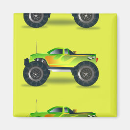 ライムグリーンのモンスタートラック マグネット