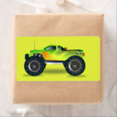 ライムグリーンのモンスタートラック ラベル (インサイチュ)