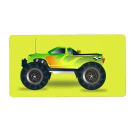 ライムグリーンのモンスタートラック ラベル