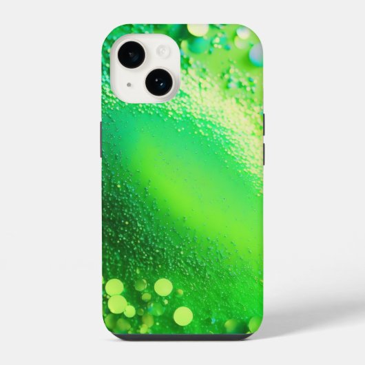 ライムグリーンのラメ入りiPhone Mateタフケース iPhoneケース (裏面)