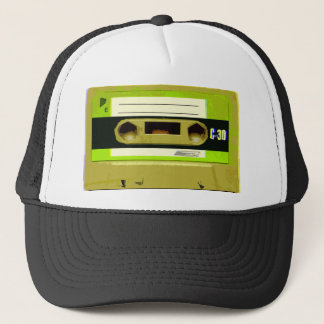 ライムグリーンのレトロのカセットテープ キャップ