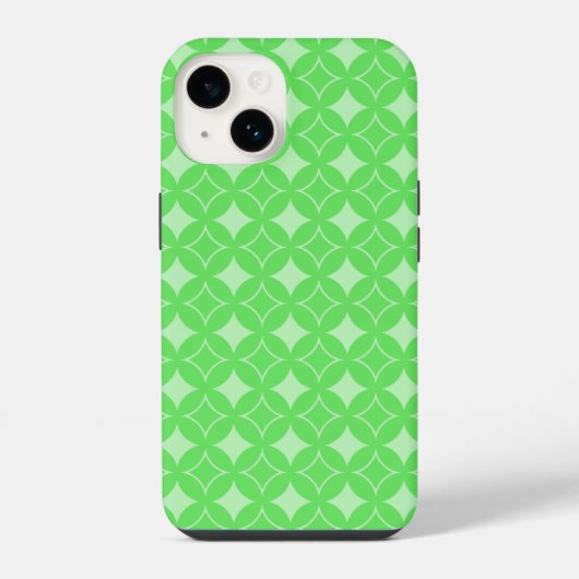 ライムグリーンの七宝模様 iPhoneケース (裏面)