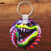 ライムグリーンの唇とピンクの目の眉を持つコブラヘビ キーホルダー (裏面)