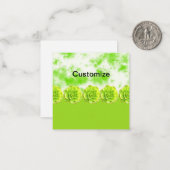 ライムグリーンの多肉植物フラットノートカード ノートカード (正面/裏面インサイチュ)