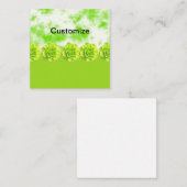 ライムグリーンの多肉植物フラットノートカード ノートカード (正面/裏面)