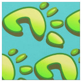 ライムグリーンの大きな足跡 ファブリック (クローズアップ)