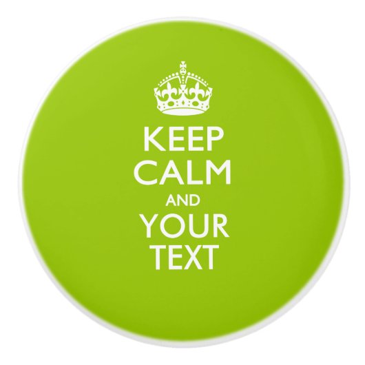 ライムグリーンの平静そしてあなたの文字を保って下さい セラミックノブ (正面)