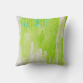 ライムグリーンの抽象美術 クッション (裏面)