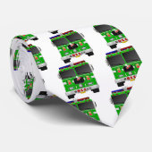 ライムグリーンの普通消防車 ネクタイ (ロール)