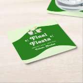 ライムグリーンの柑橘類のフィエスタ・バチュロレッテ スクエアペーパーコースター (アングル)