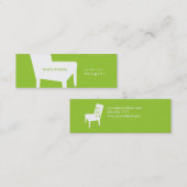 ライムグリーンの椅子の細い名刺 スキニー名刺 (正面/裏面)