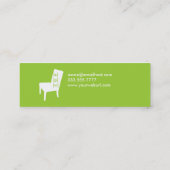 ライムグリーンの椅子の細い名刺 スキニー名刺 (裏面)