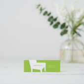 ライムグリーンの椅子の細い名刺 スキニー名刺 (スタンド正面)