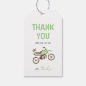 ライムグリーンの泥バイクの誕生日ギフトタグ ギフトタグ (正面)