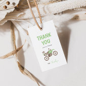 ライムグリーンの泥バイクの誕生日ギフトタグ ギフトタグ