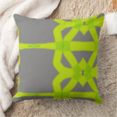 ライムグリーンの灰色のモダンの抽象芸術のカスタムな綿のソファー クッション (ブランケット)