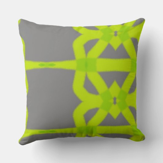 ライムグリーンの灰色のモダンの抽象芸術のカスタムな綿のソファー クッション (裏面)