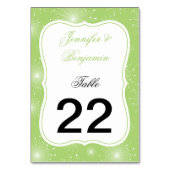 ライムグリーンの白い日が差すことのスターバストのテーブル数 テーブルナンバー (正面)