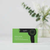 ライムグリーンの美容師のアポイントメントの名刺 予約カード (スタンド正面)