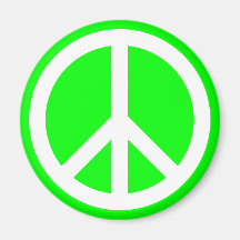 ライムグリーンの背景に白いピースサイン