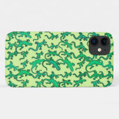 ライムグリーンの背景に緑のトカゲ Case-Mate iPhoneケース (裏面(横))