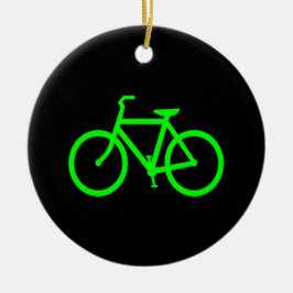 ライムグリーンの自転車 セラミックオーナメント