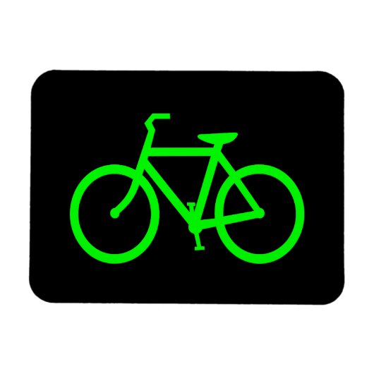 ライムグリーンの自転車 マグネット (横)