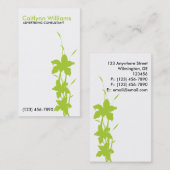 ライムグリーンの花の名刺 名刺 (正面/裏面)