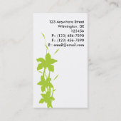 ライムグリーンの花の名刺 名刺 (裏面)