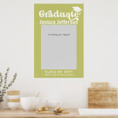 ライムグリーンの豪華な卒業写真ブースフレーム ポスター (キッチン)