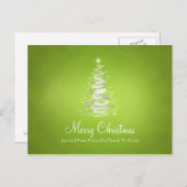 ライムグリーンの輝きが付いているクリスマスツリー シーズンポストカード (正面/裏面)